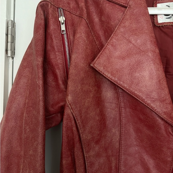 Vintage Red Leather Jacket - Picture 3 of 6